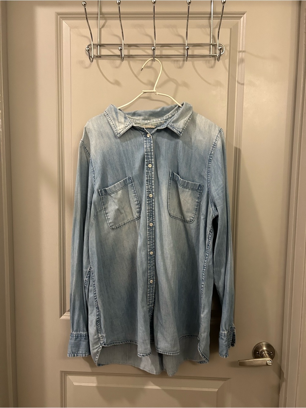 Merona Light Wash Denim Button-Up Shirt